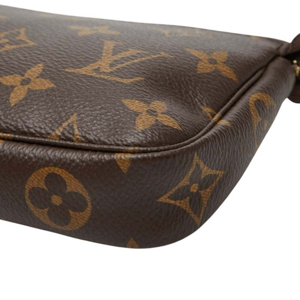LOUIS VUITTON Brown Monogram Leather Pochette Pouch - Picture 4 of 8